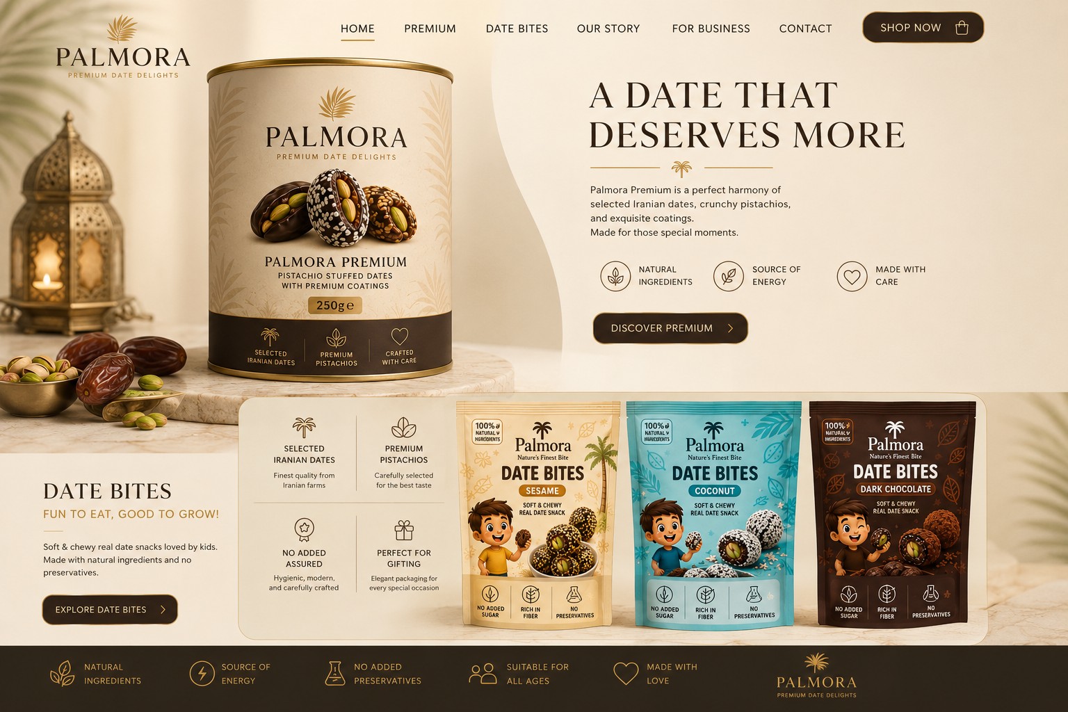 Palmora Premium range in Sesame, Coconut and Dark Chocolate